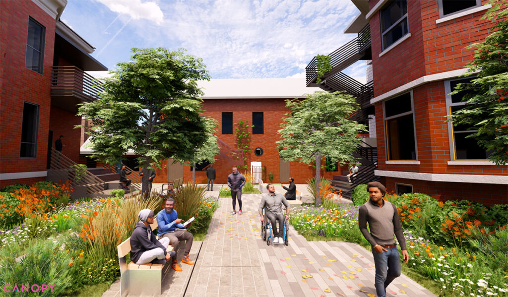 Rendering of the Saint Leonard's courtyard